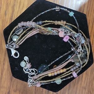 Silpada brown/green/pink stones in an adjustable bracelet